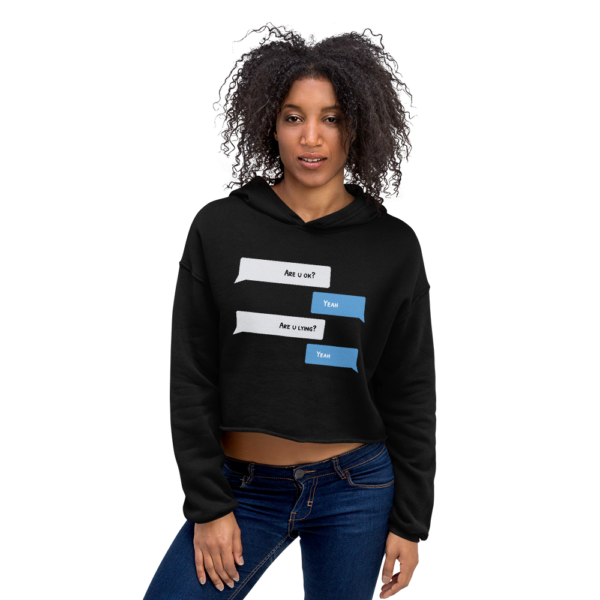 Series 1 - Mental Health | Womens Crop Hoodie | Are u ok? - Image 2